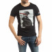 Черна мъжка тениска с принт 1982 tsf190219-7 2