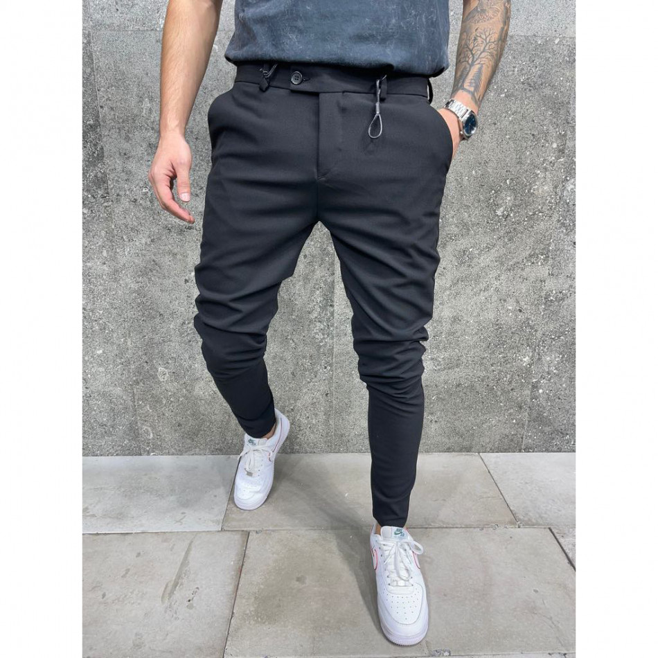 Ανδρικό μαύρο παντελόνι 2Y Premium
