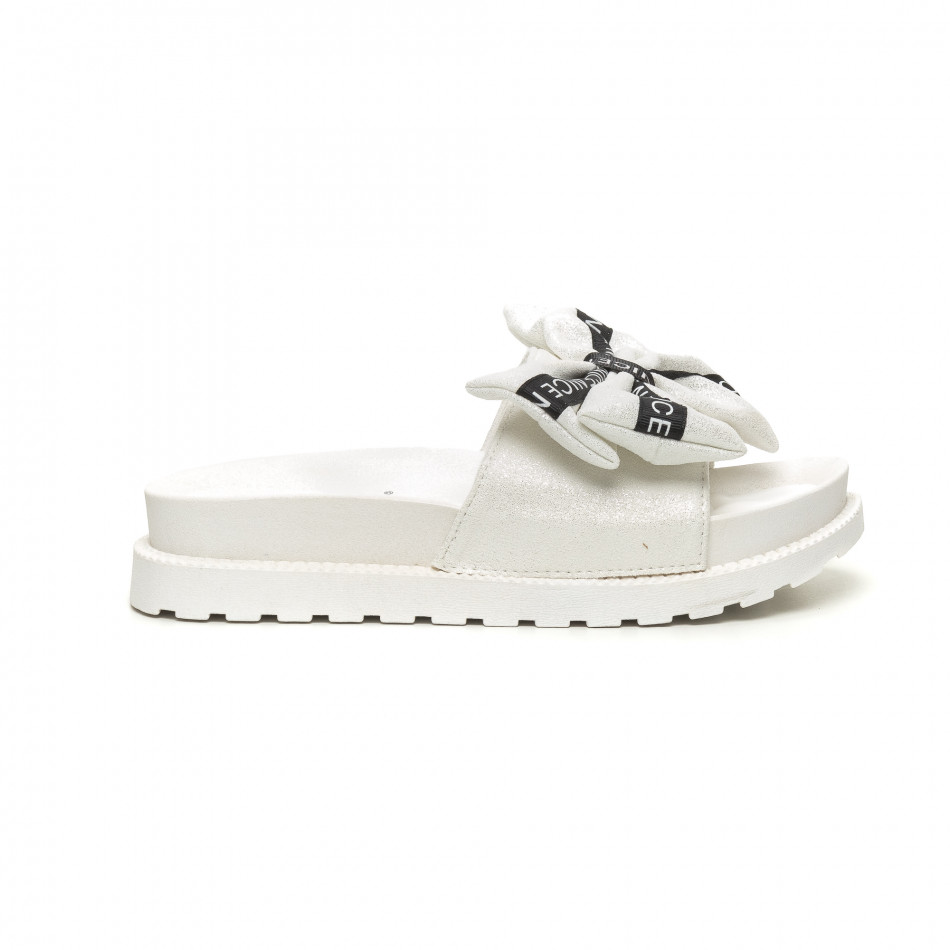 Γυναικείες λευκές παντόφλες Sweet Shoes