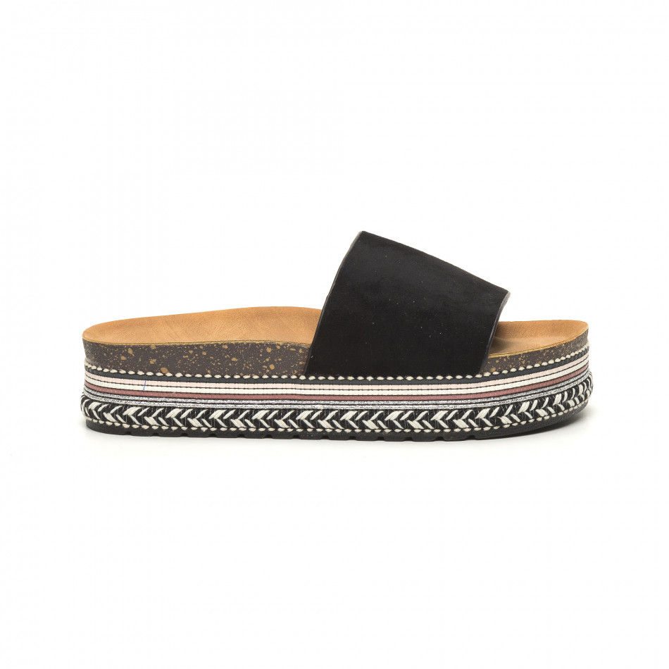 Γυναικείες μαύρες παντόφλες Sweet Shoes
