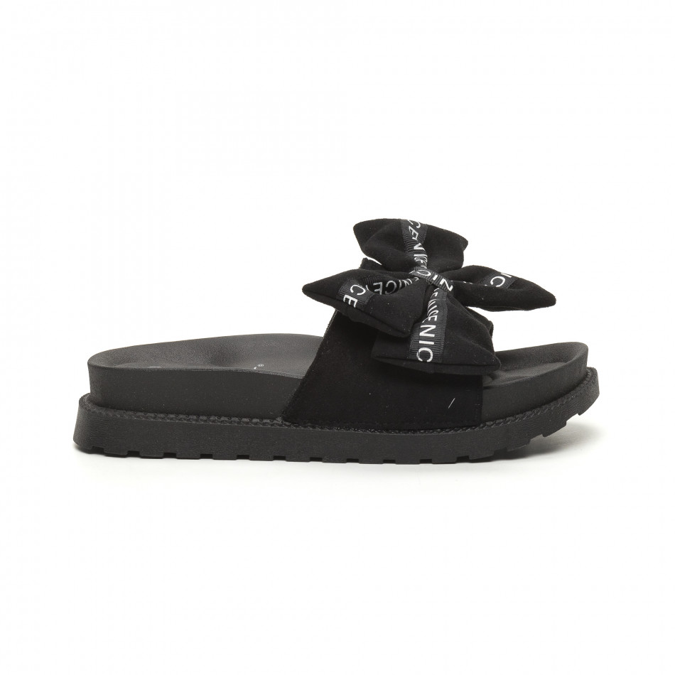 Γυναικείες μαύρες παντόφλες Sweet Shoes