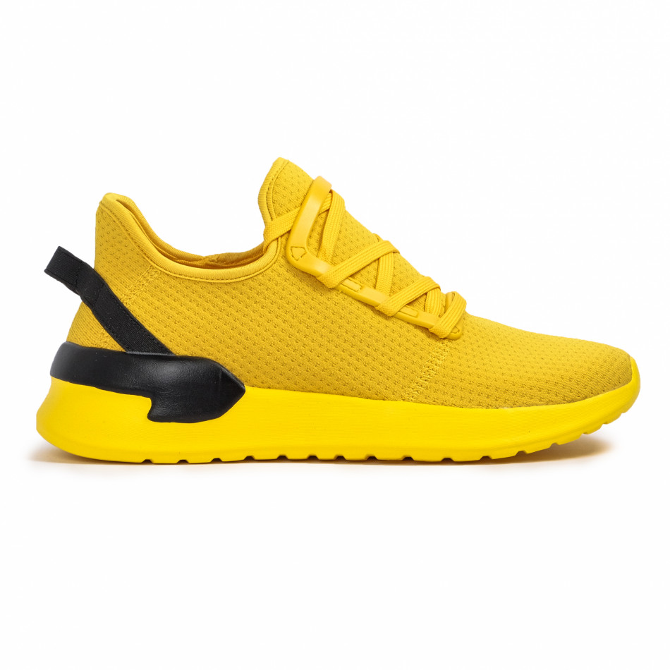Ανδρικά κίτρινα sneakers κάλτσα Lace detail