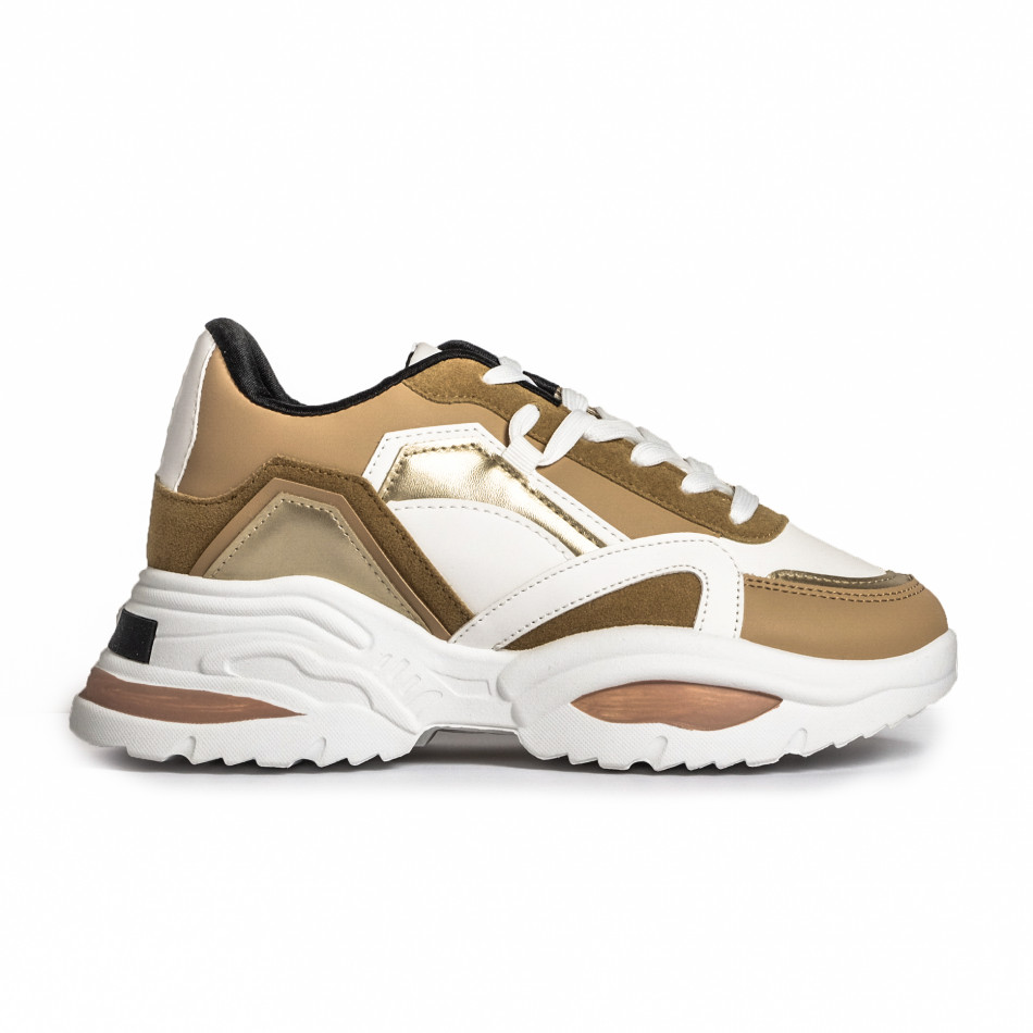 Γυναικεία Chunky Sneakers σε camel χρώμα