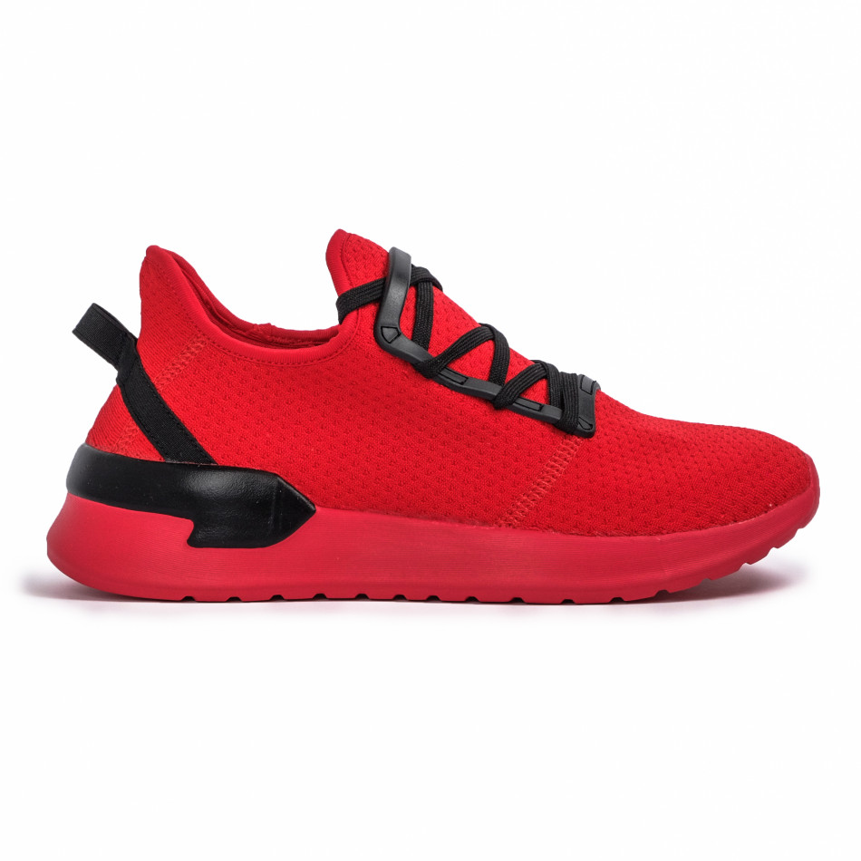 Ανδρικά κόκκινα sneakers κάλτσα Lace detail