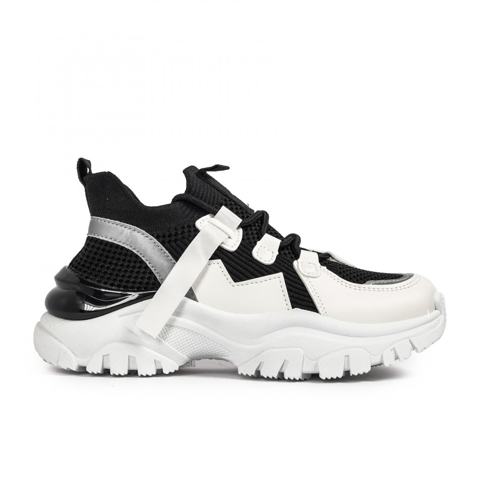 Γυναικεία Sneakers Κάλτσα Chunky σε μαύρο και άσπρο Simius CT8731