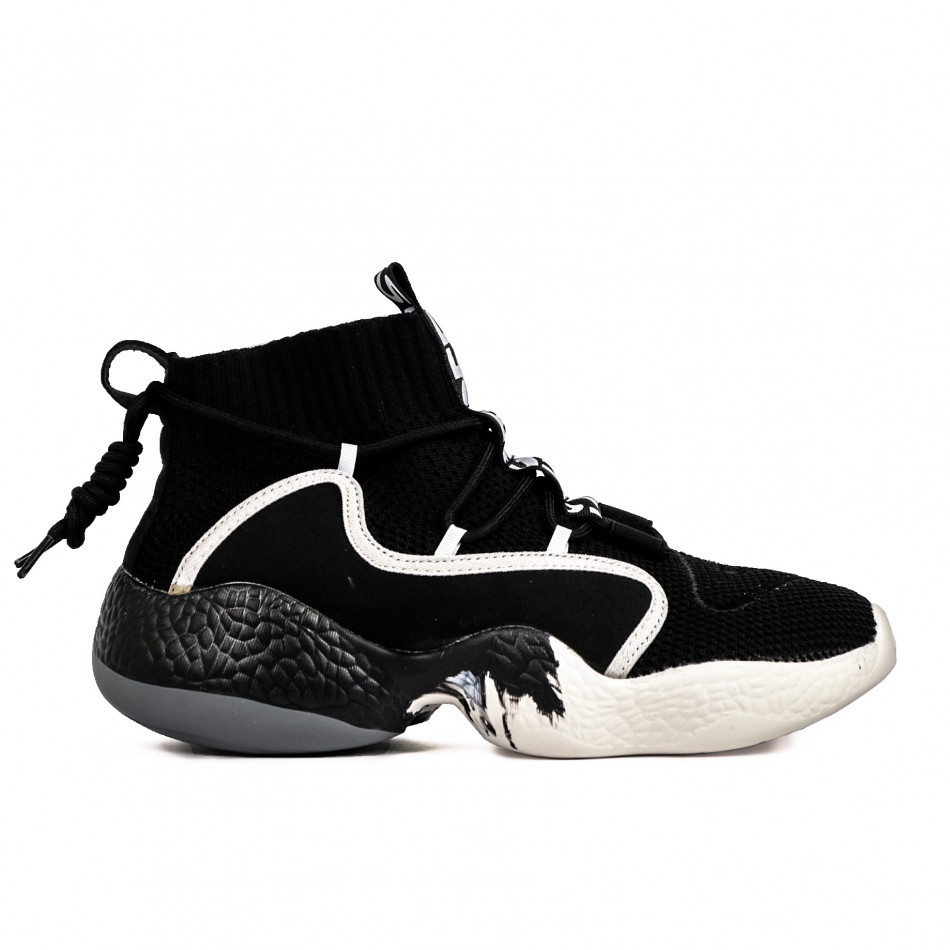 Ανδρικά μαύρα ψηλά sneakers κάλτσα Fashion Casual 8388