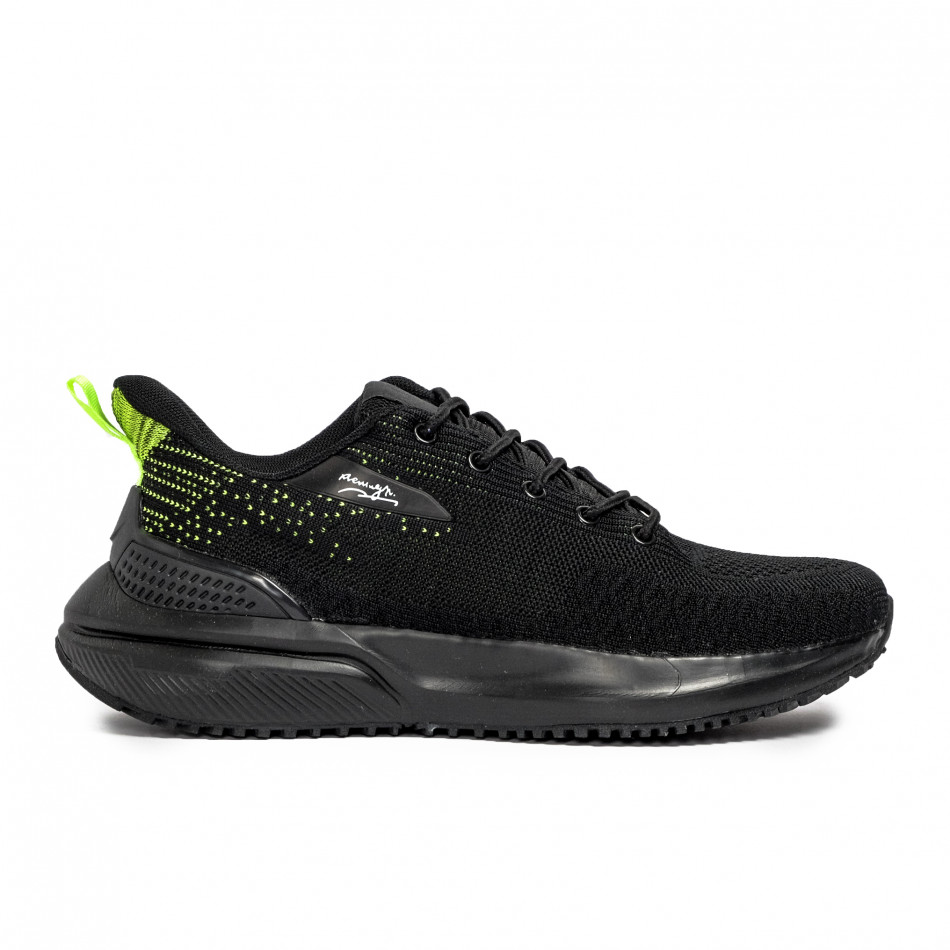 Ανδρικά μαύρα sneakers σε υφή