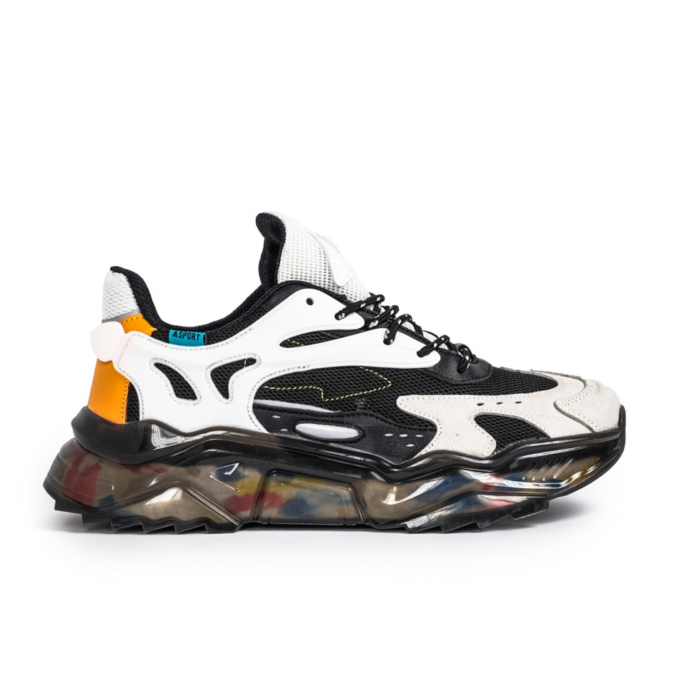 Ανδρικά πολύχρωμα sneakers με λεπτομέρειες σιλικόνης