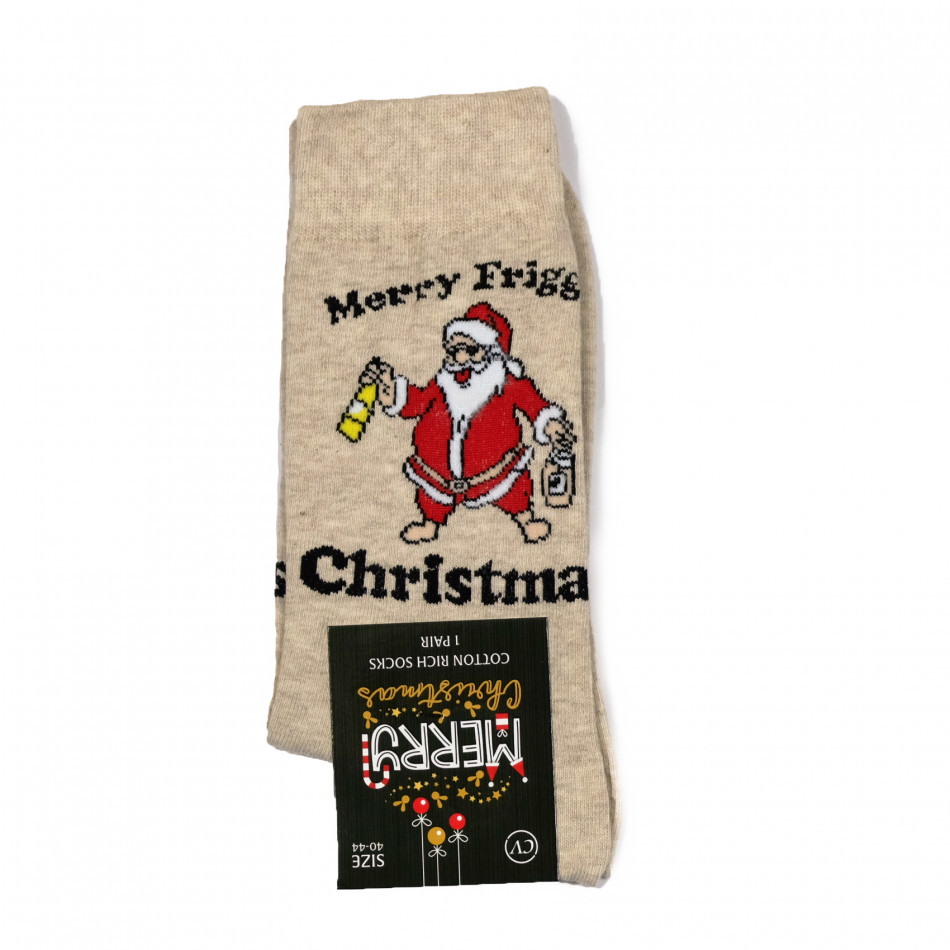 Αρωματισμένες Χριστουγεννιάτικες κάλτσες μπεζ 1 ζευγάρι 85376