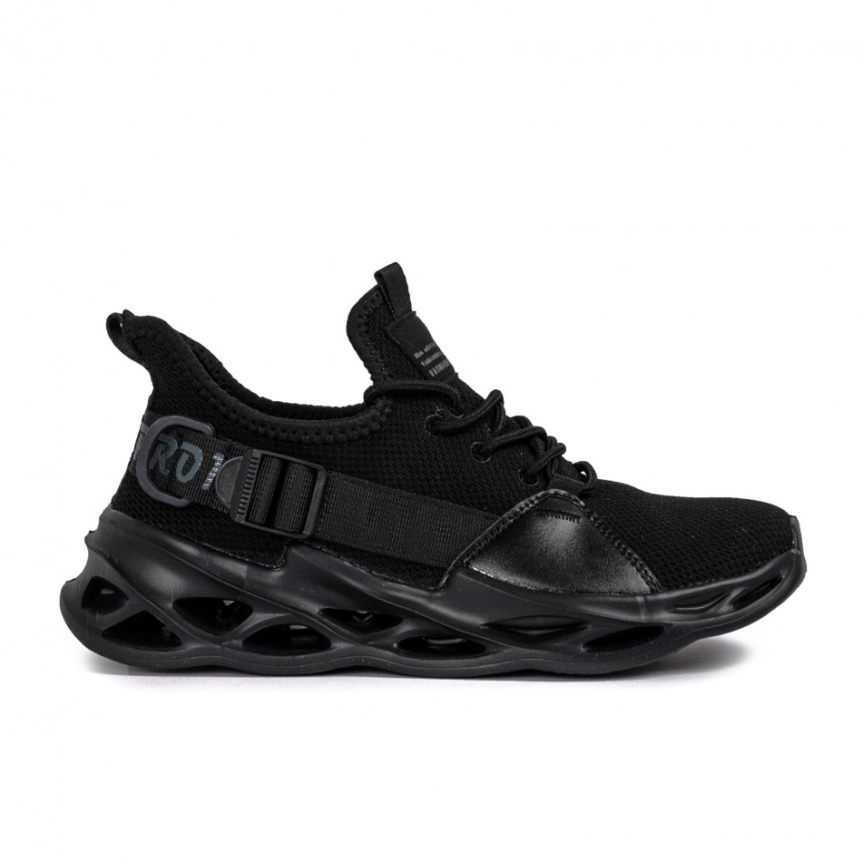 Ανδρικά μαύρα αθλητικά παπούτσια Chevron All black