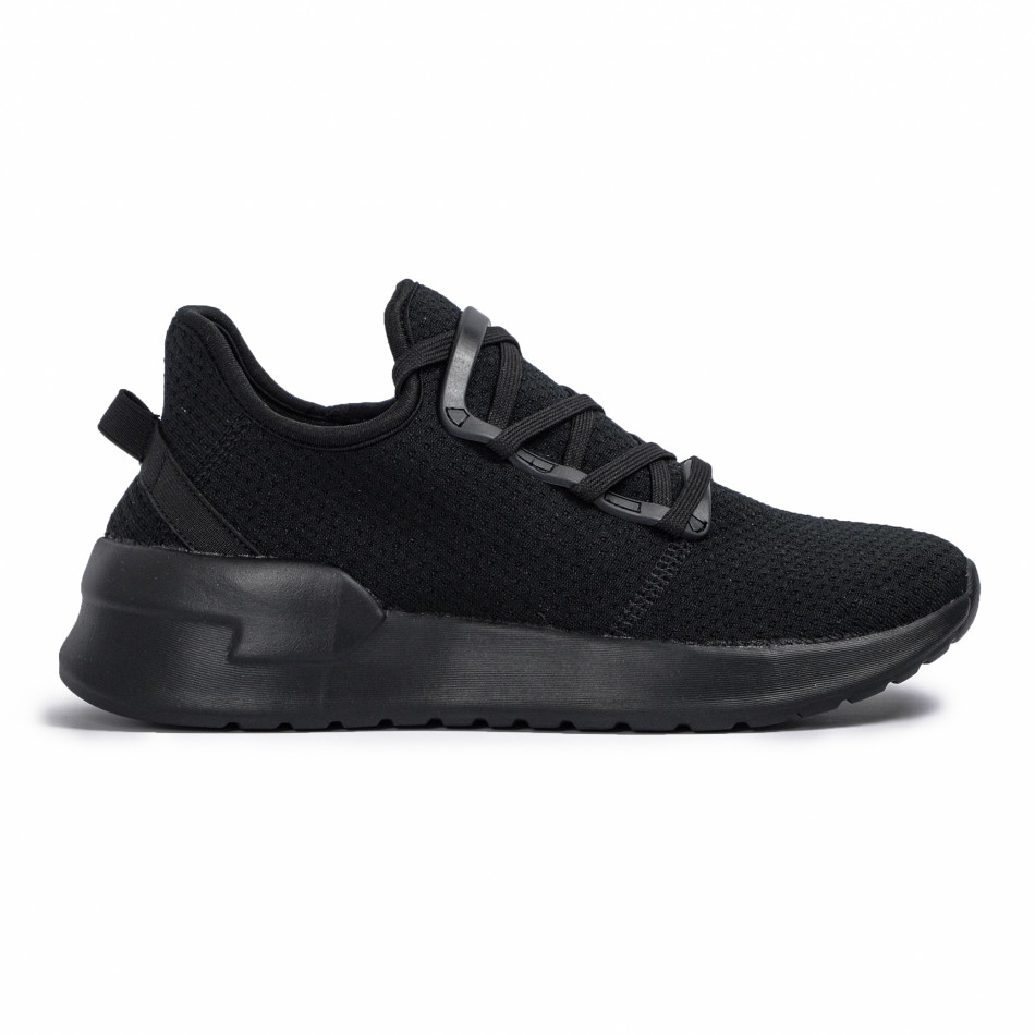 Ανδρικά μαύρα sneakers κάλτσα Lace detail