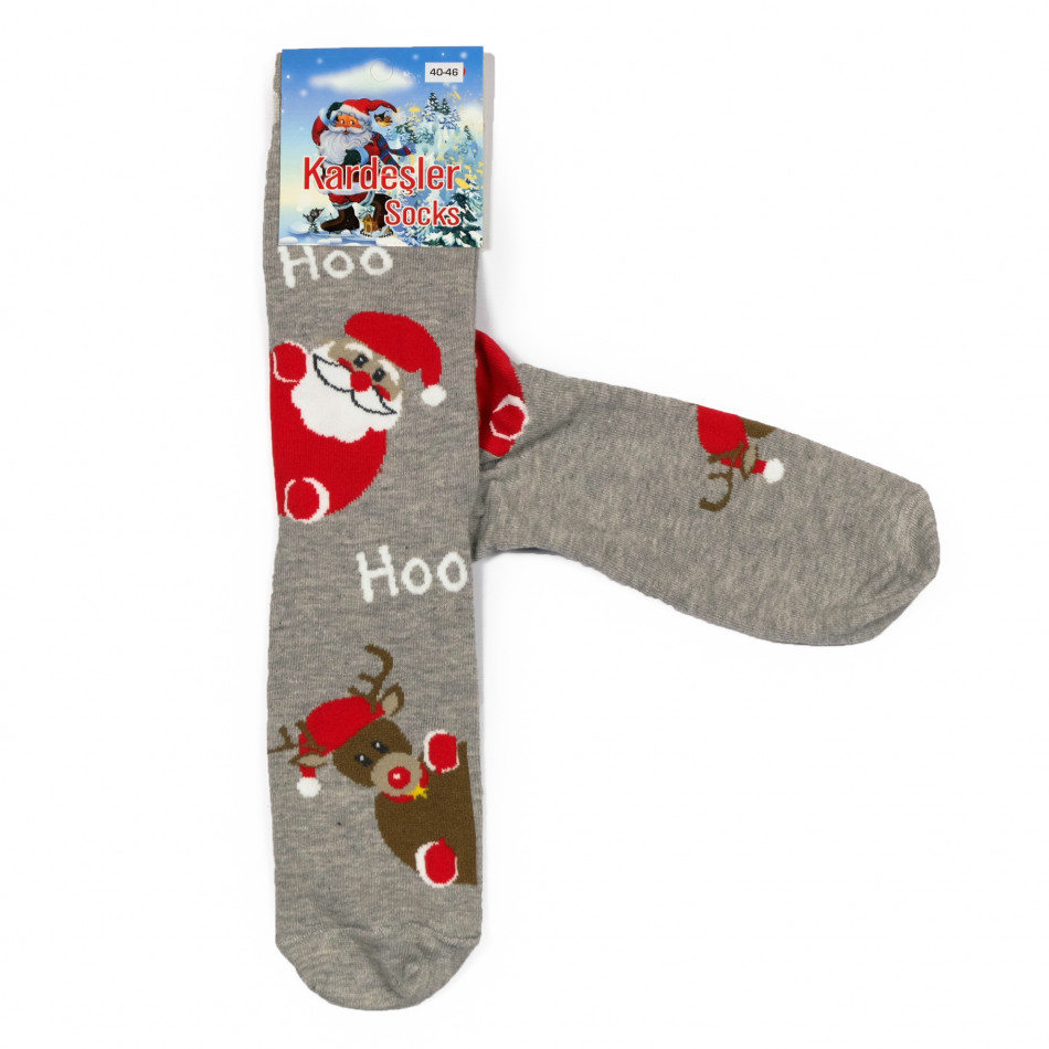 Ανδρικές Χριστουγεννιάτικες κάλτσες γκρι 1 ζευγάρι 85386