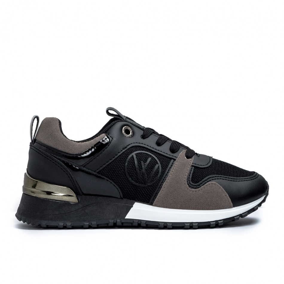 Γυναικεία sneakers σε μαύρο και γκρι