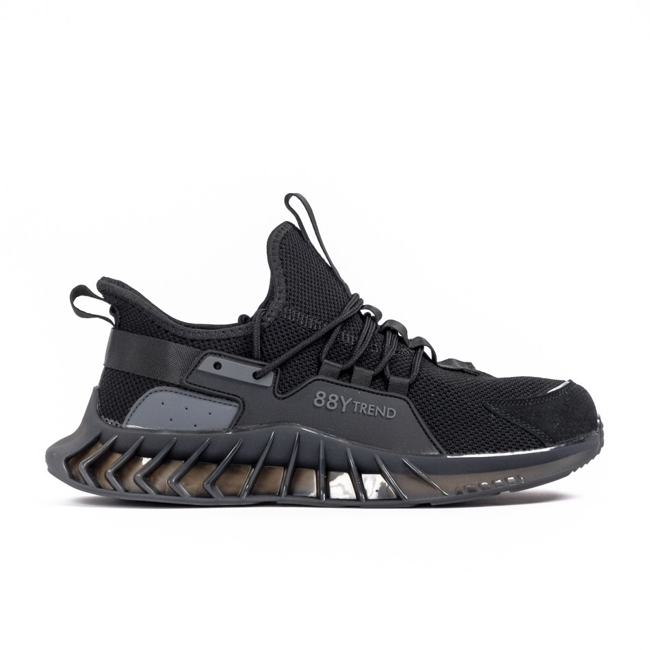 Ανδρικά μαύρα αθλητικά παπούτσια Bazaar Charm SH118-1