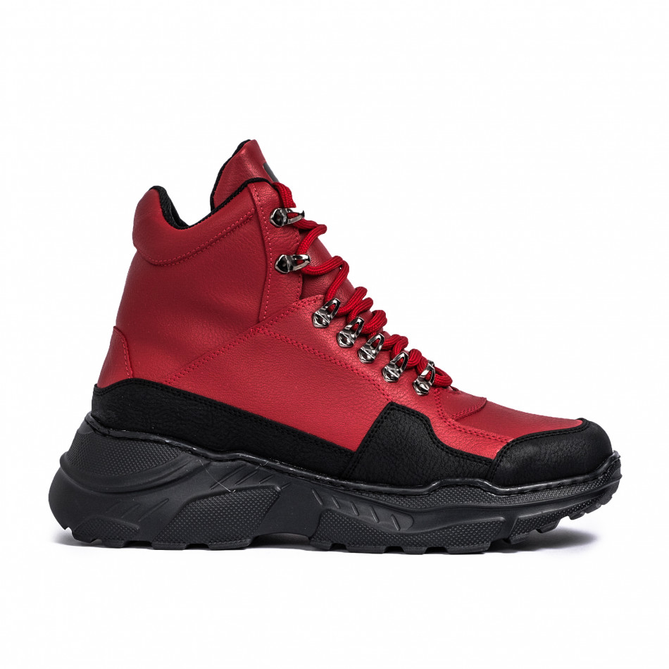 Ανδρικά κόκκινα sneakers Trekking design
