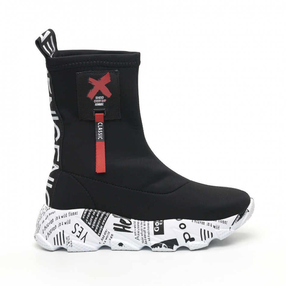 Γυναικεία μαύρα ψηλά sneakers Inizio