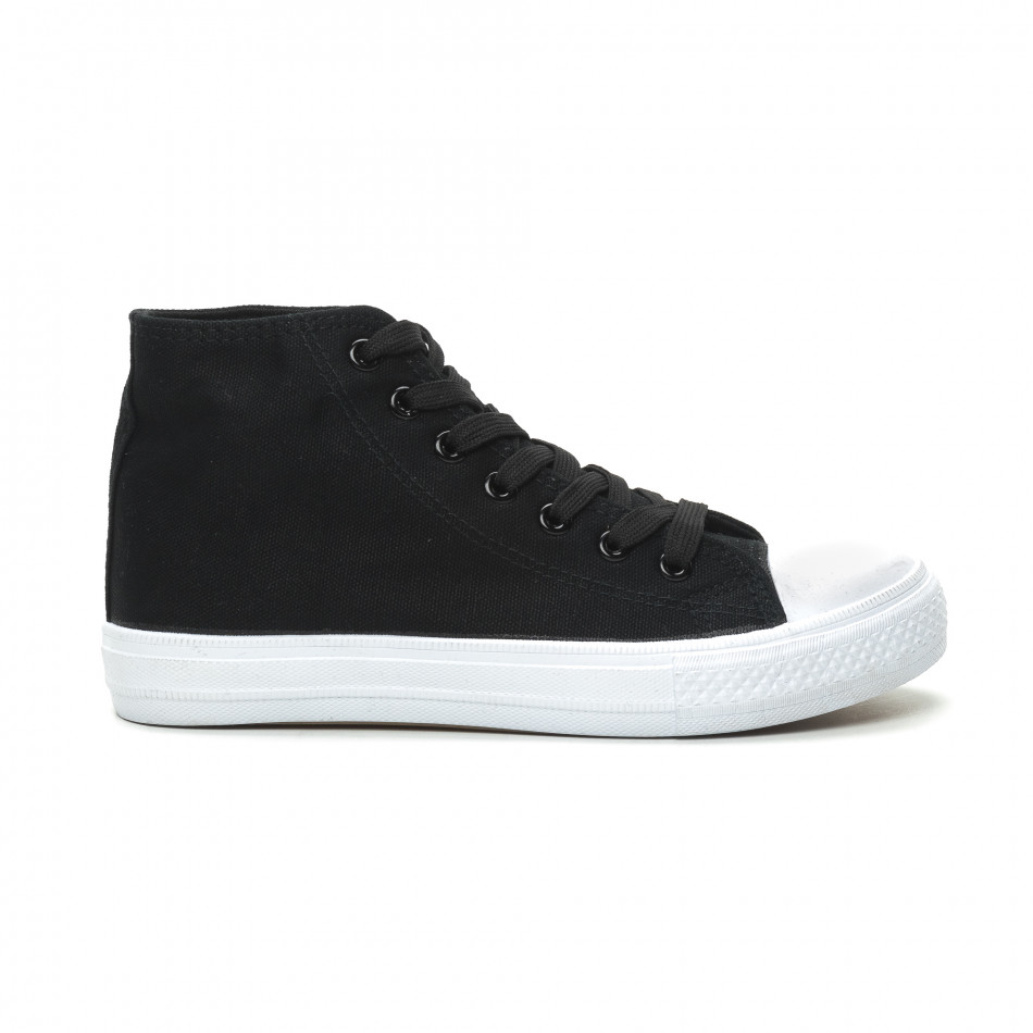 Γυναικεία μαύρα ψηλά sneakers Bella Comoda