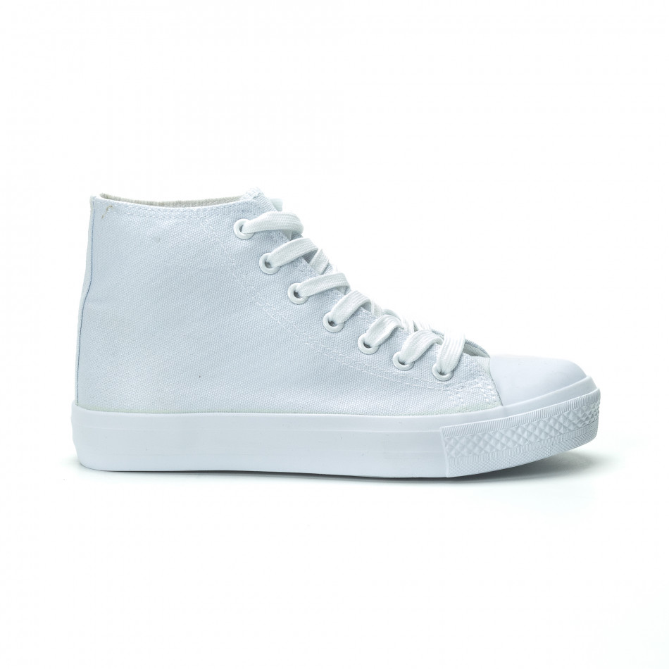 Γυναικεία λευκά ψηλά sneakers