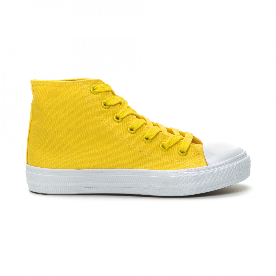 Γυναικεία κίτρινα ψηλά sneakers Bella Comoda