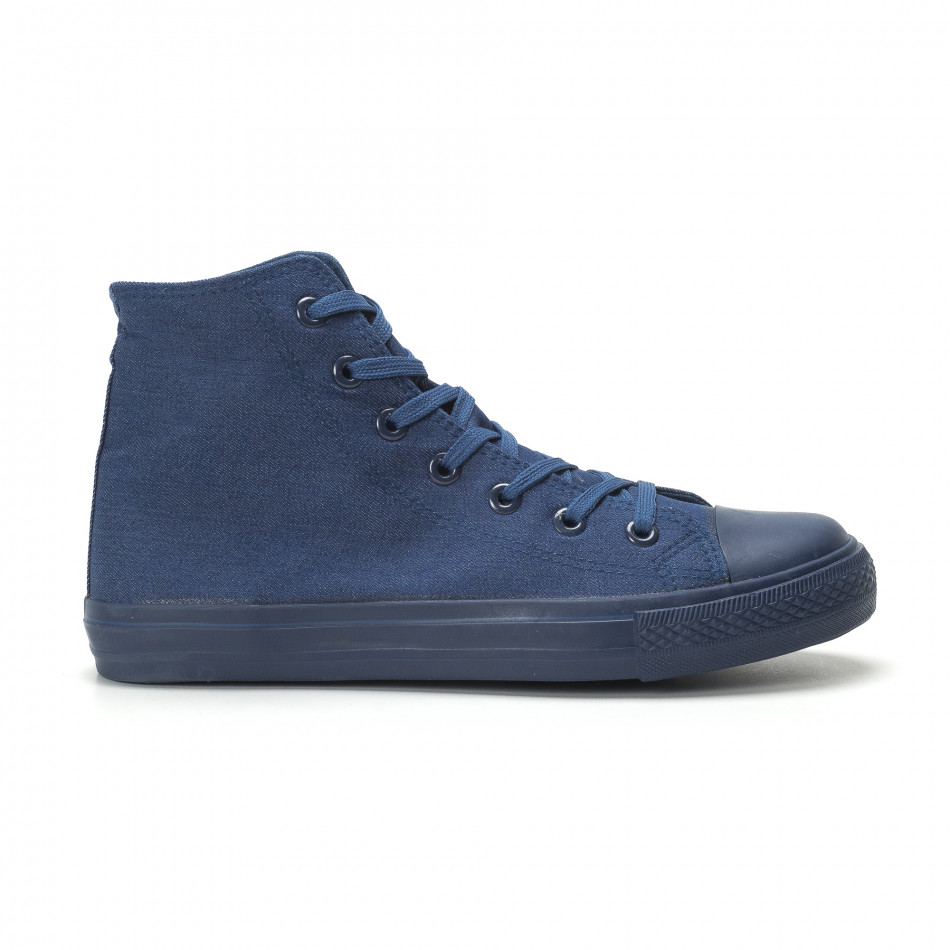 Ανδρικά μπλε ψηλά sneakers κλασικό μοντέλο