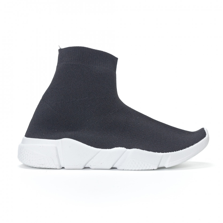 Γυναικεία slip-on μαύρα αθλητικά παπούτσια τύπου κάλτσα