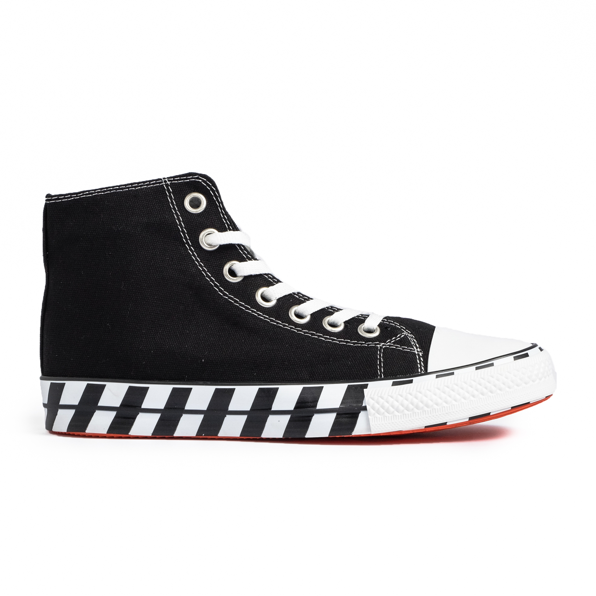 Ανδρικά μαύρα ψηλά sneakers με πριντ