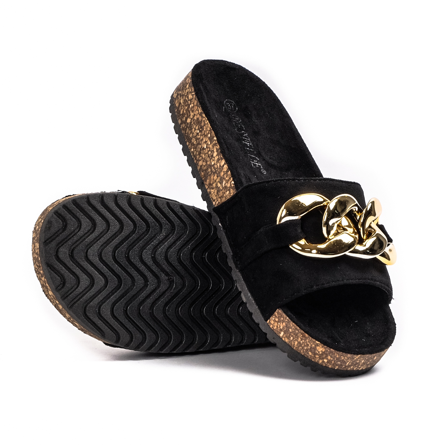 Γυναικείες μαύρες παντόφλες Bestelle φωτογραφία