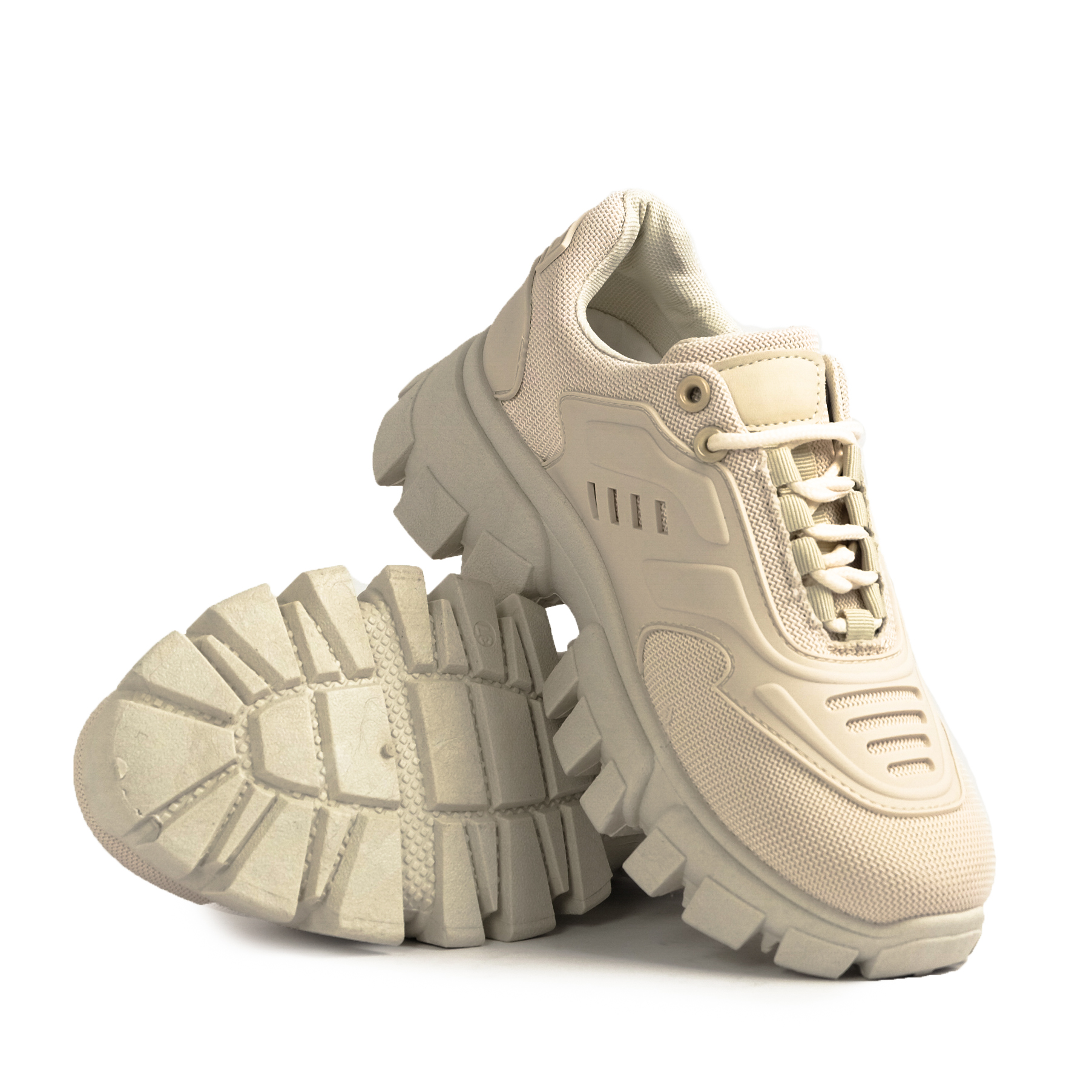 Γυναικεία sneakers μονόχρωμα σε μπεζ T13YD7615-8 φωτογραφία