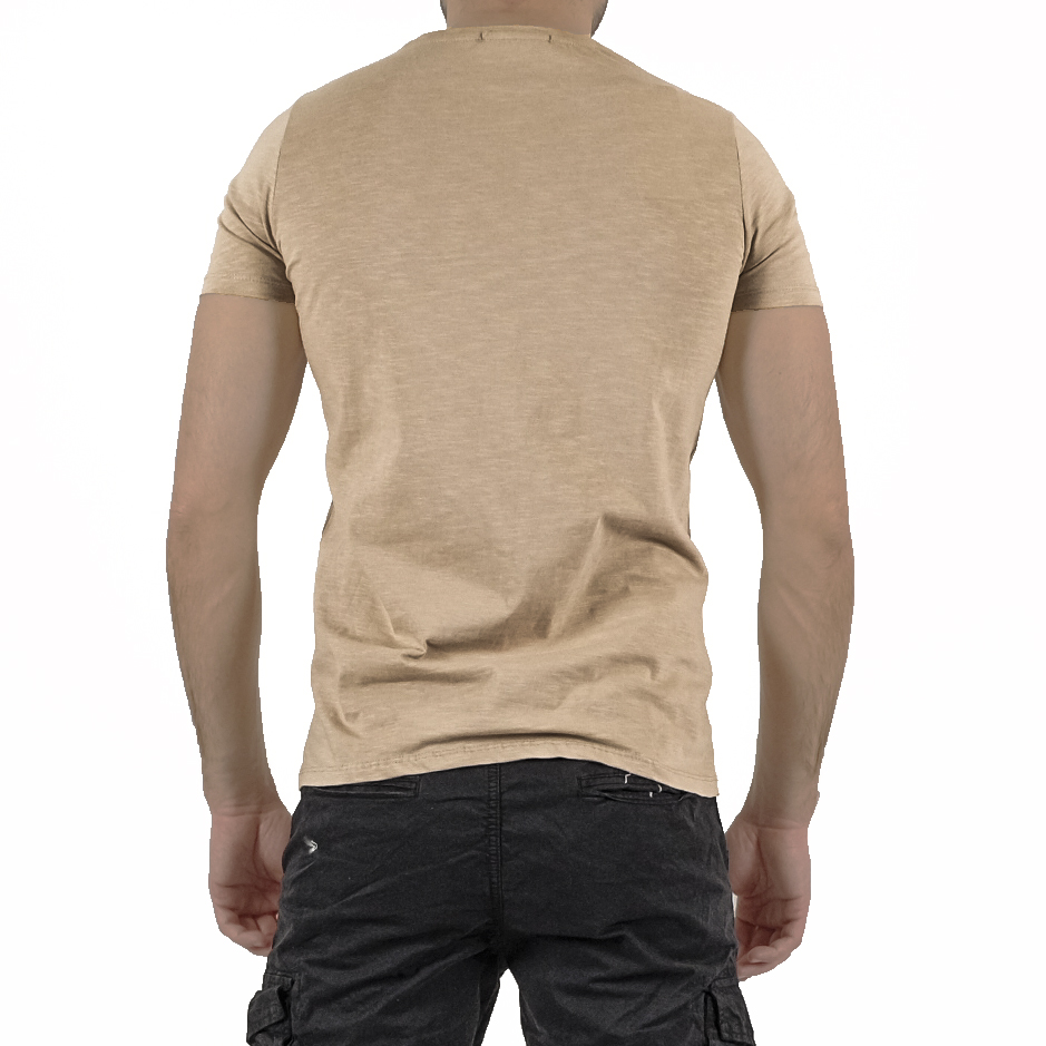 Lagos Ανδρική μπεζ κοντομάνικη μπλούζα 21372 φωτογραφία