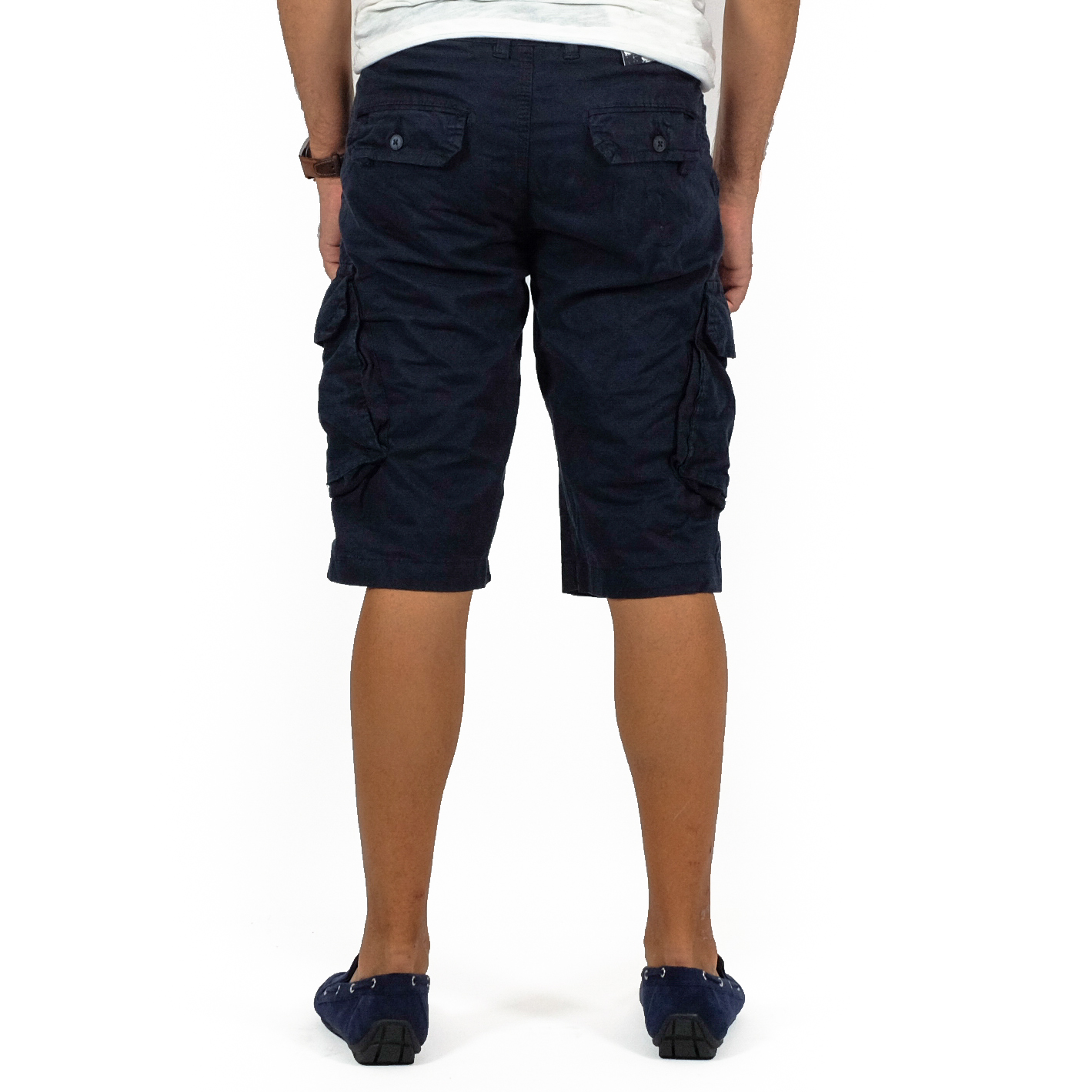 Ανδρικό σκούρο μπλε βερμούδα Cargo 2090 φωτογραφία