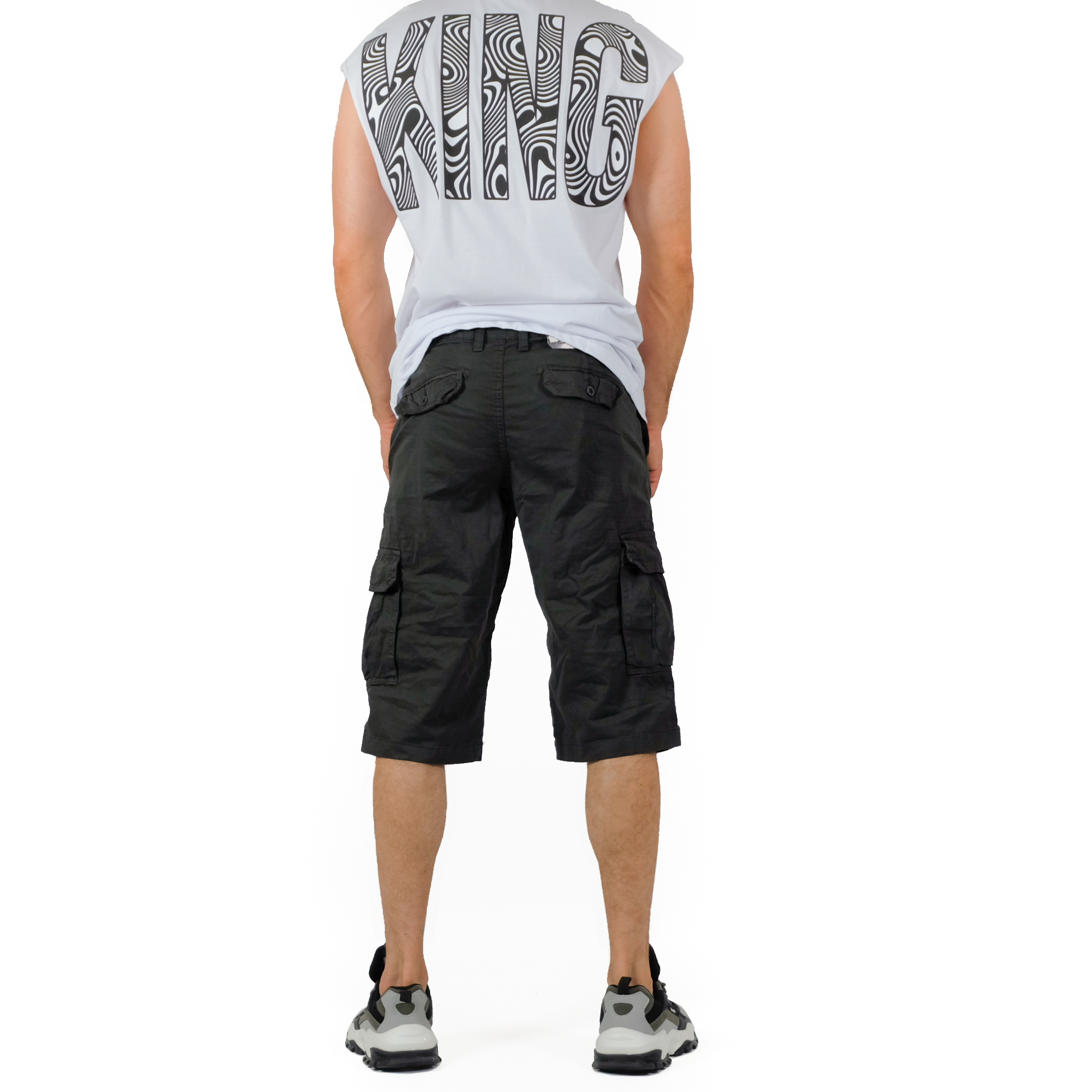 Blackzi Ανδρικό γκρι βερμούδα Cargo & Big Size 2100 φωτογραφία