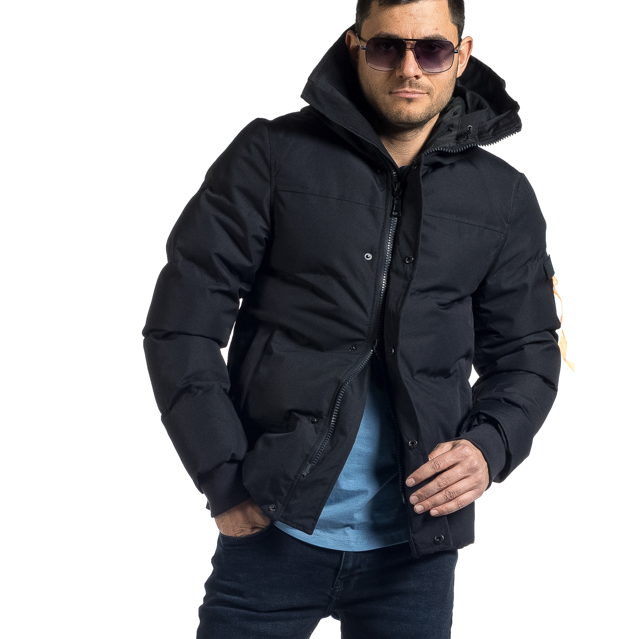 Ανδρικό σκούρο μπλε χειμωνιάτικο μπουφάν Waterproof TG-2979 φωτογραφία