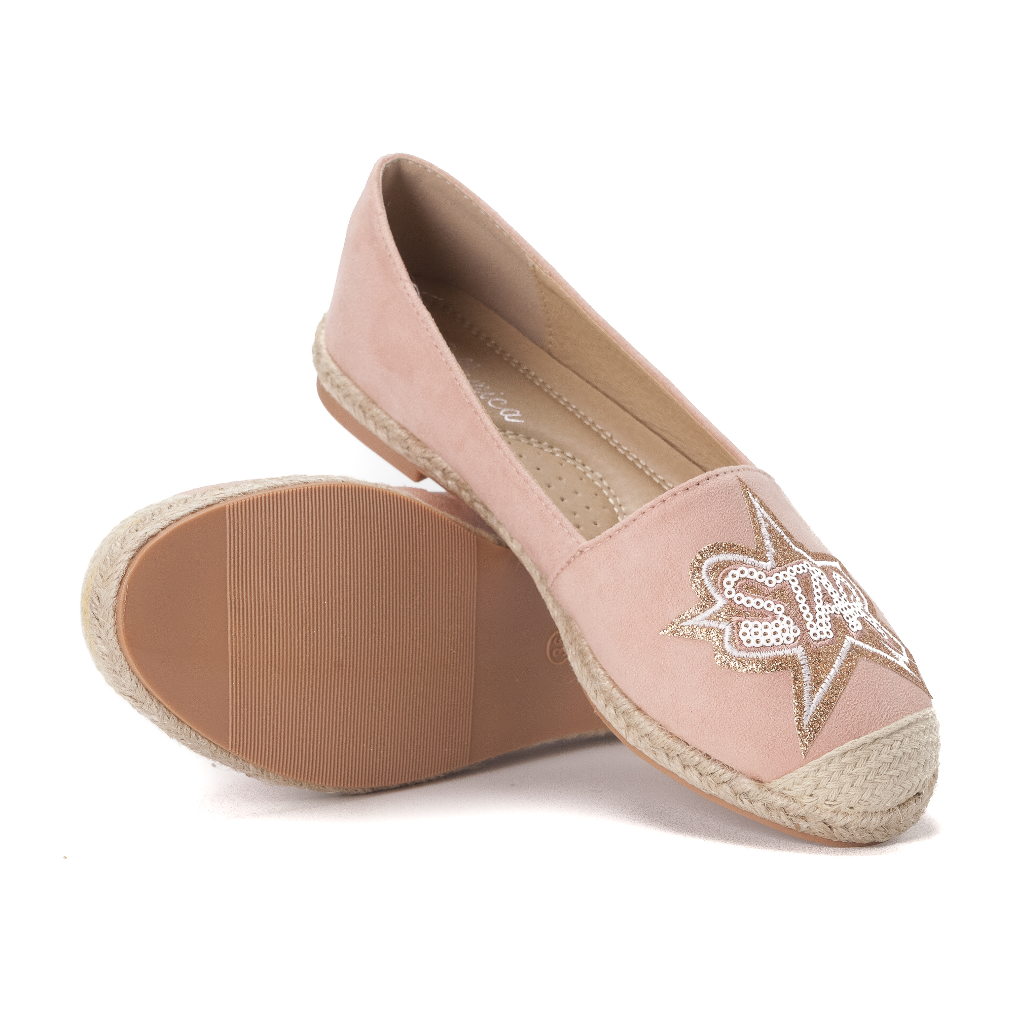 Γυναικείες ροζ εσπαντρίγιες με εφαρμογή Star 7329 φωτογραφία