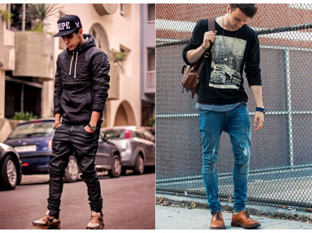 Уличният стил залага на мъжките дънки със смъкнато дъно за сезон зима 2014/2015